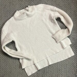 Ambiance Cream Ribbed Turtleneck Sweater